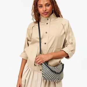 Clare V Black and Cream Petit Moyen Bag